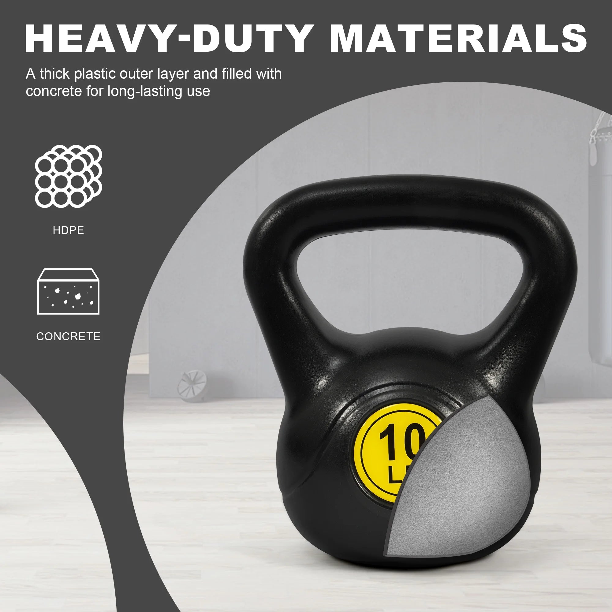 Wide Grip Kettlebell Exercise Fitness Weight Set, 3-Pieces: 10Lb, 15Lb and 20Lb Kettlebells